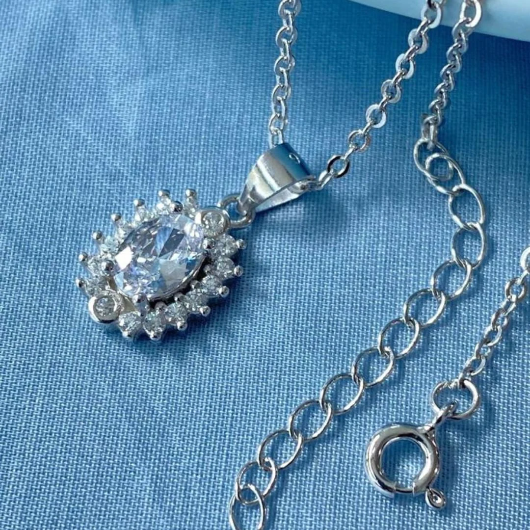 Oval Diamond Pendant