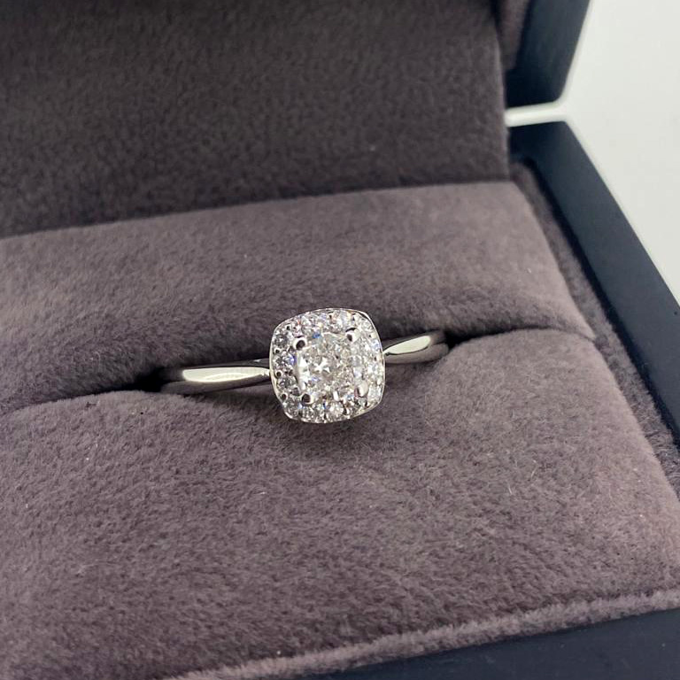 Cushion Cut Halo Ring